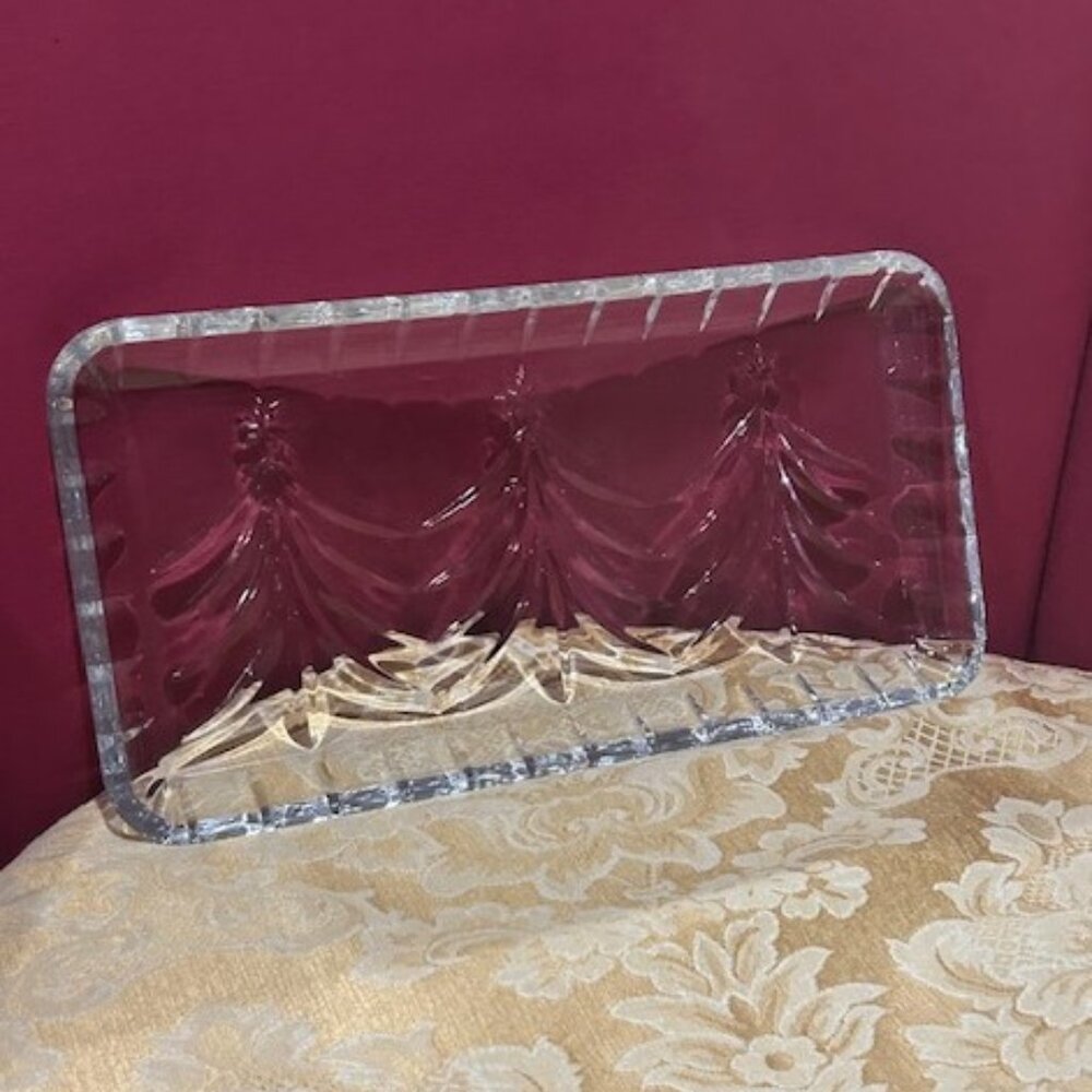 HOLIDAY🎄🎄WATERFORD MARQUIS Crystal Christmas Tree TRAY PLATTER